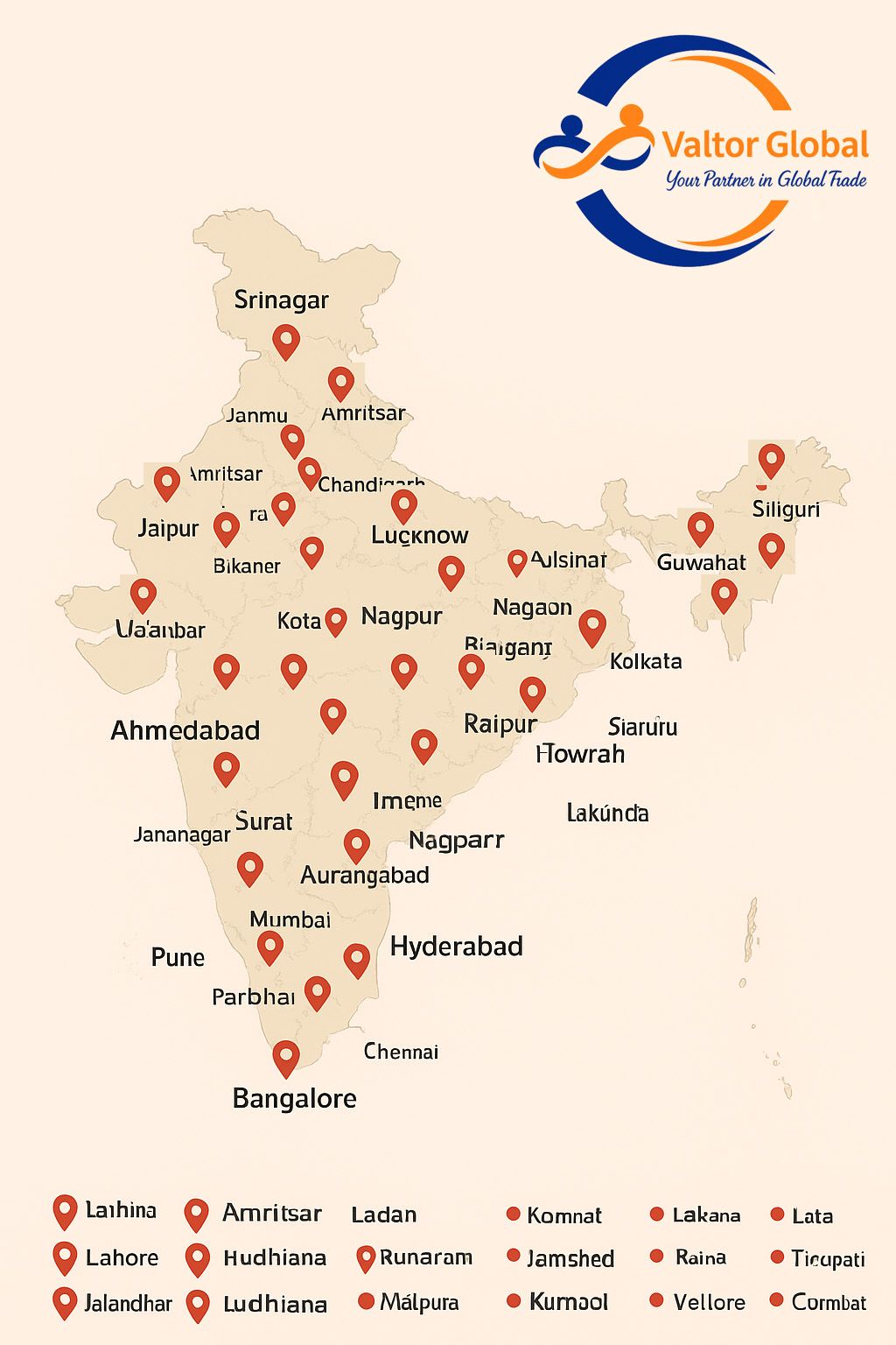 Valtor Global Branches Map